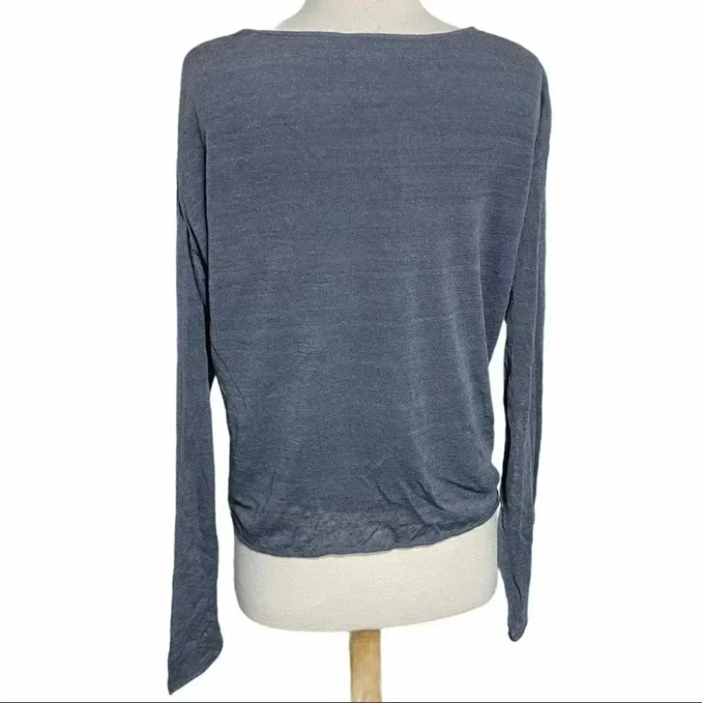 POETRY Women Grey Linen‎ Blend V Neck Cardigan Sweater Size 14